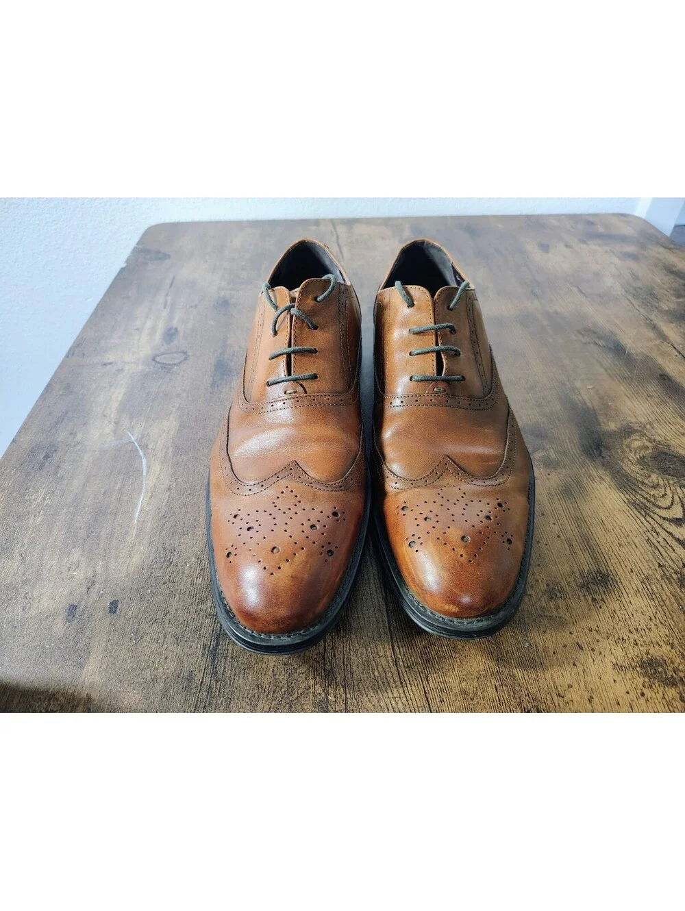 Gordon Rush Burner Mens 10 Brown Leather Wingtip Brogue Oxford Dress Shoes 11008